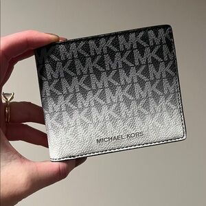 Michael Kors Monogram Black and Gray Card Holder